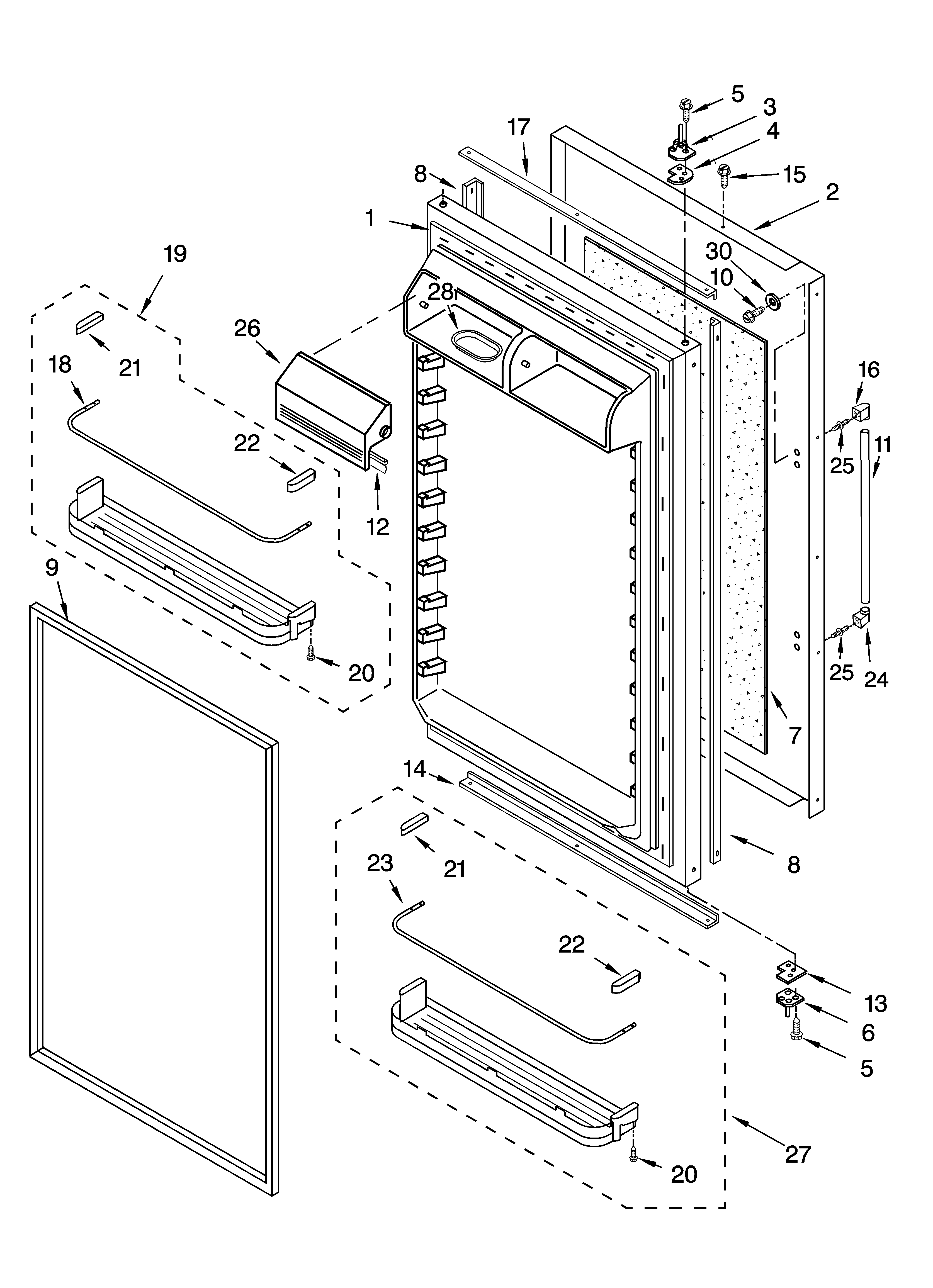 Refrigerator door parts