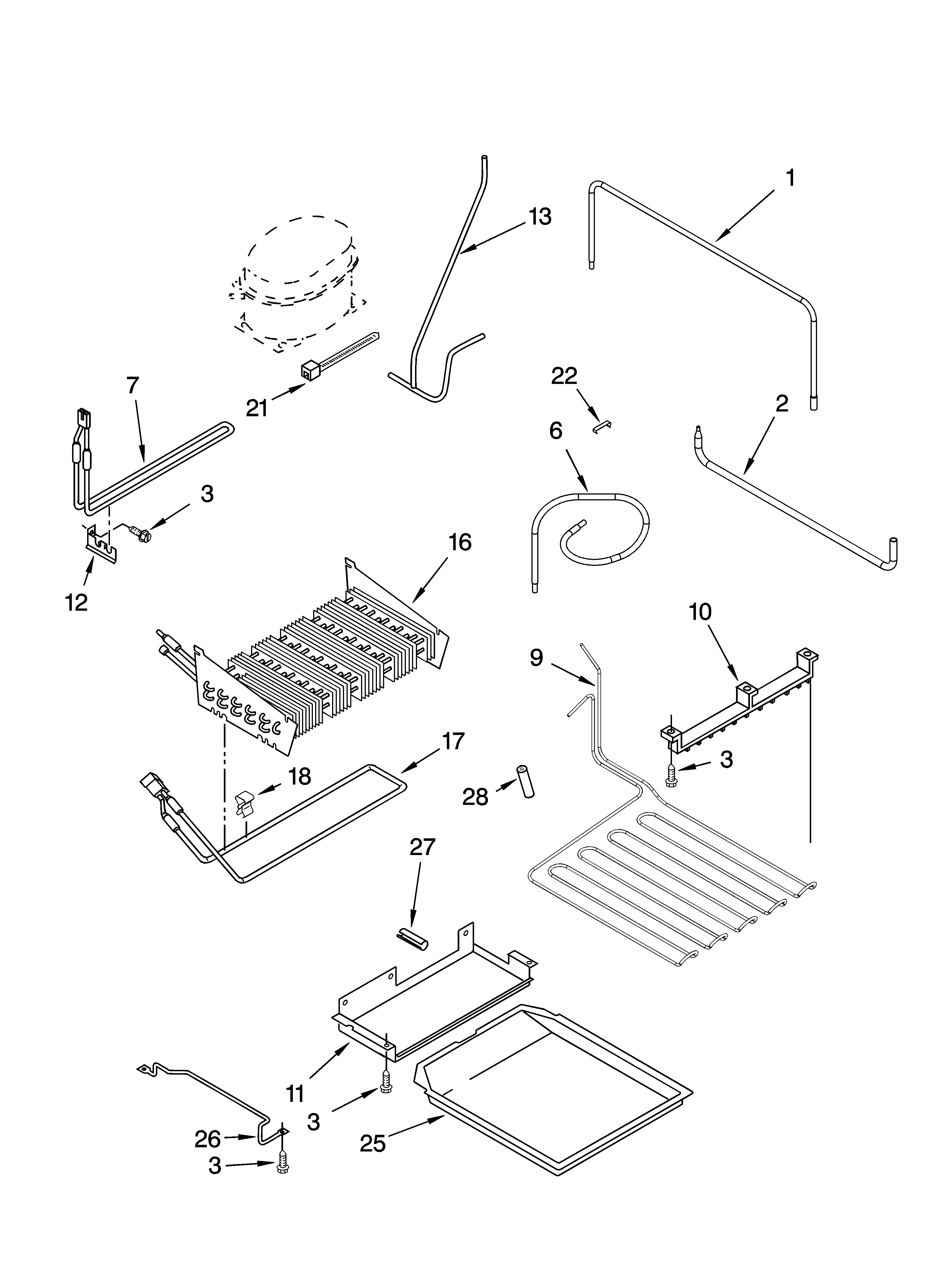 Lower unit and tube parts