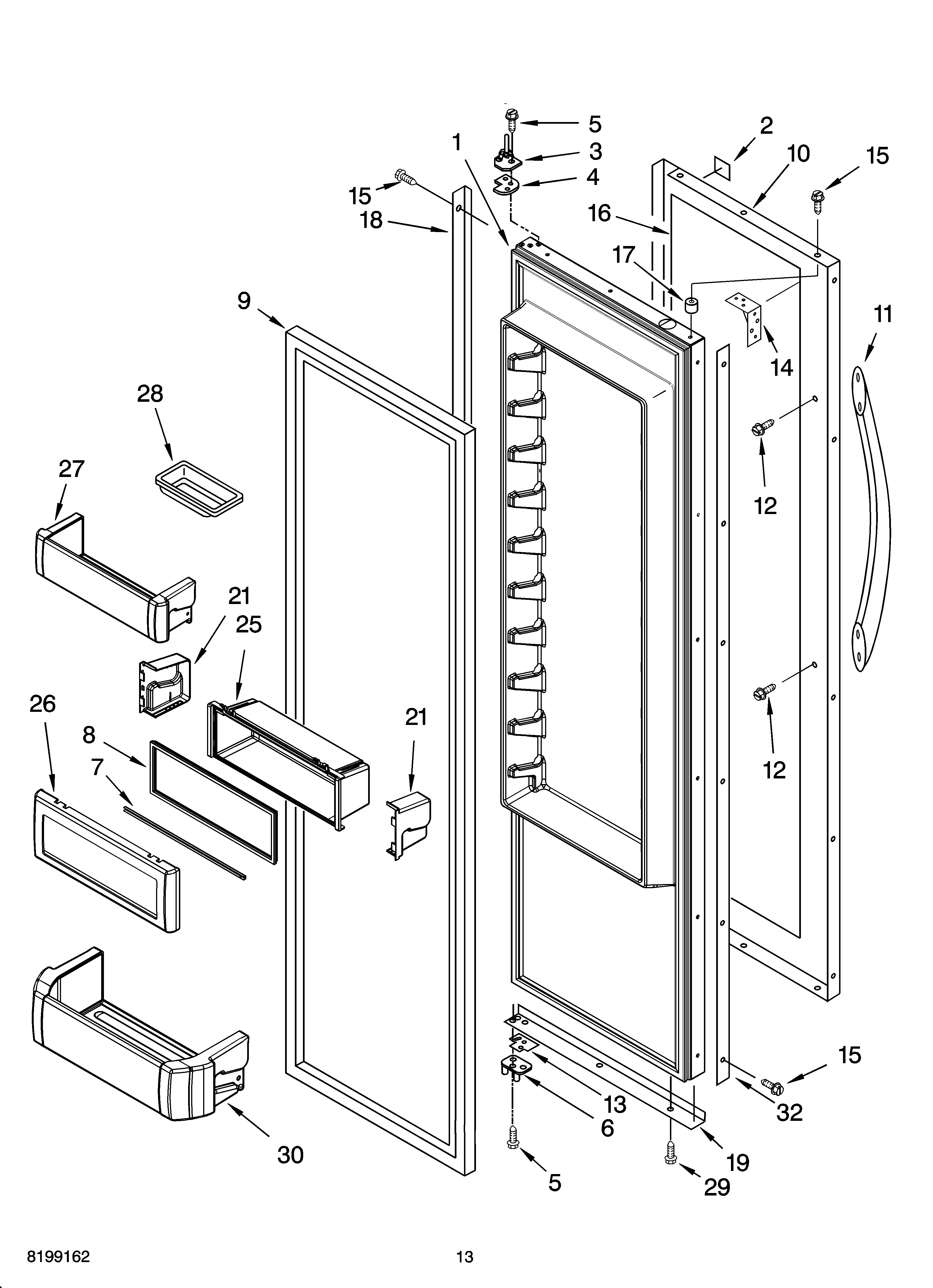 Refrigerator door parts