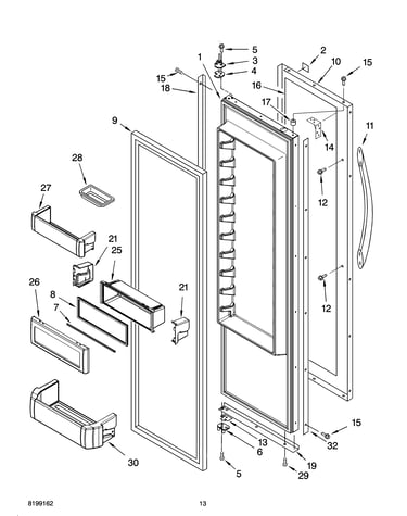 Refrigerator door parts