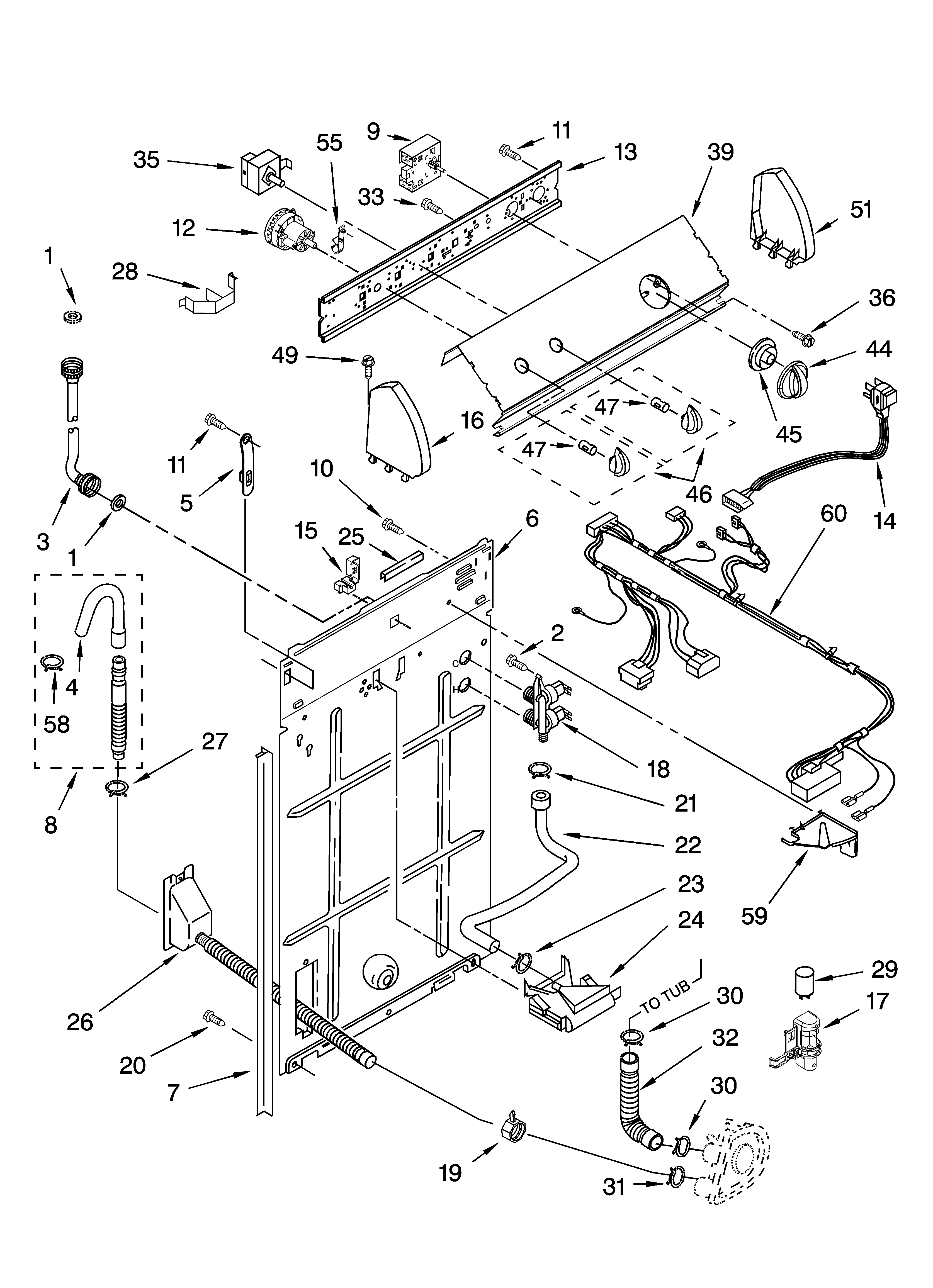 Controls and rear panel parts