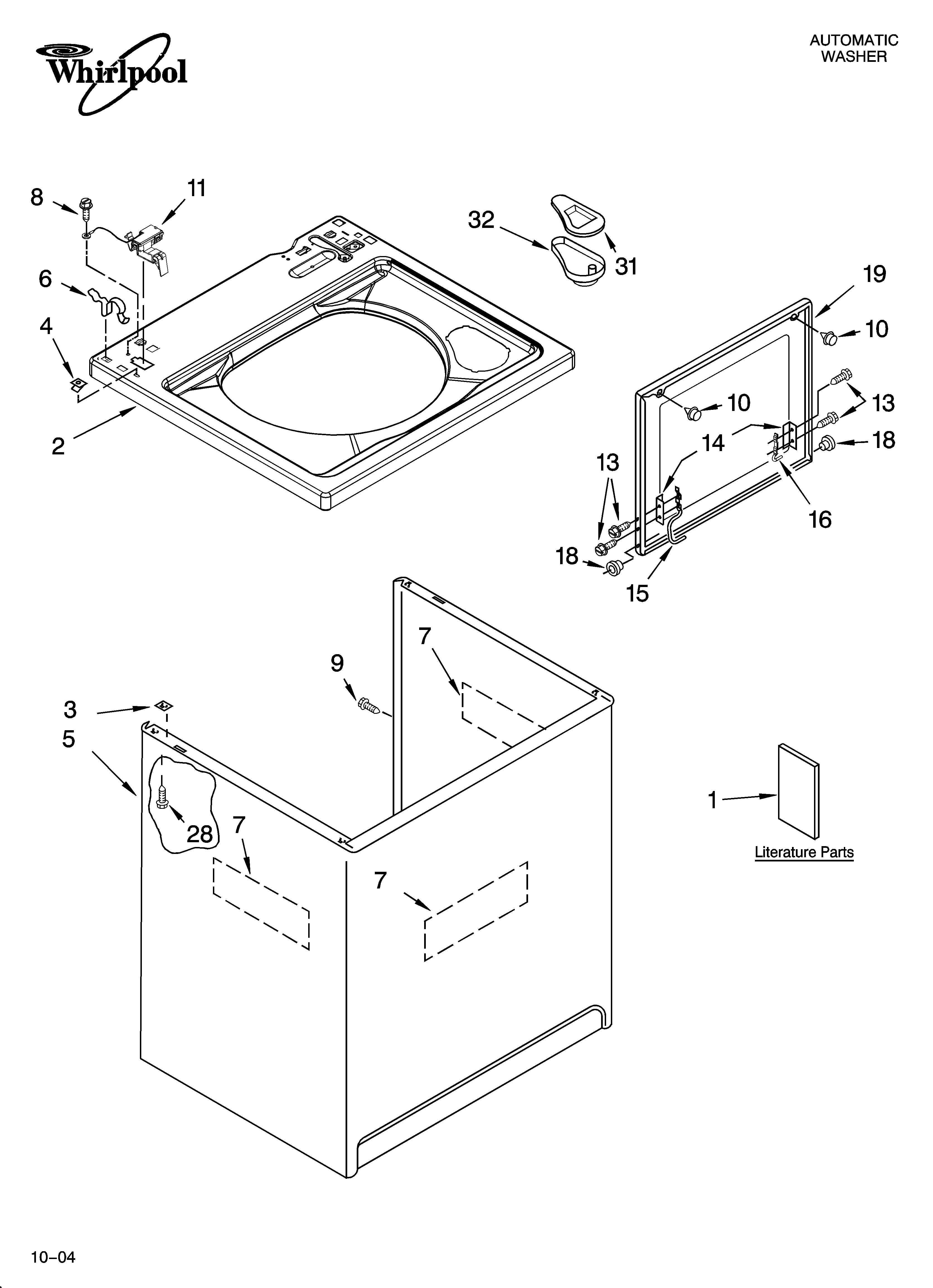 Top and cabinet parts