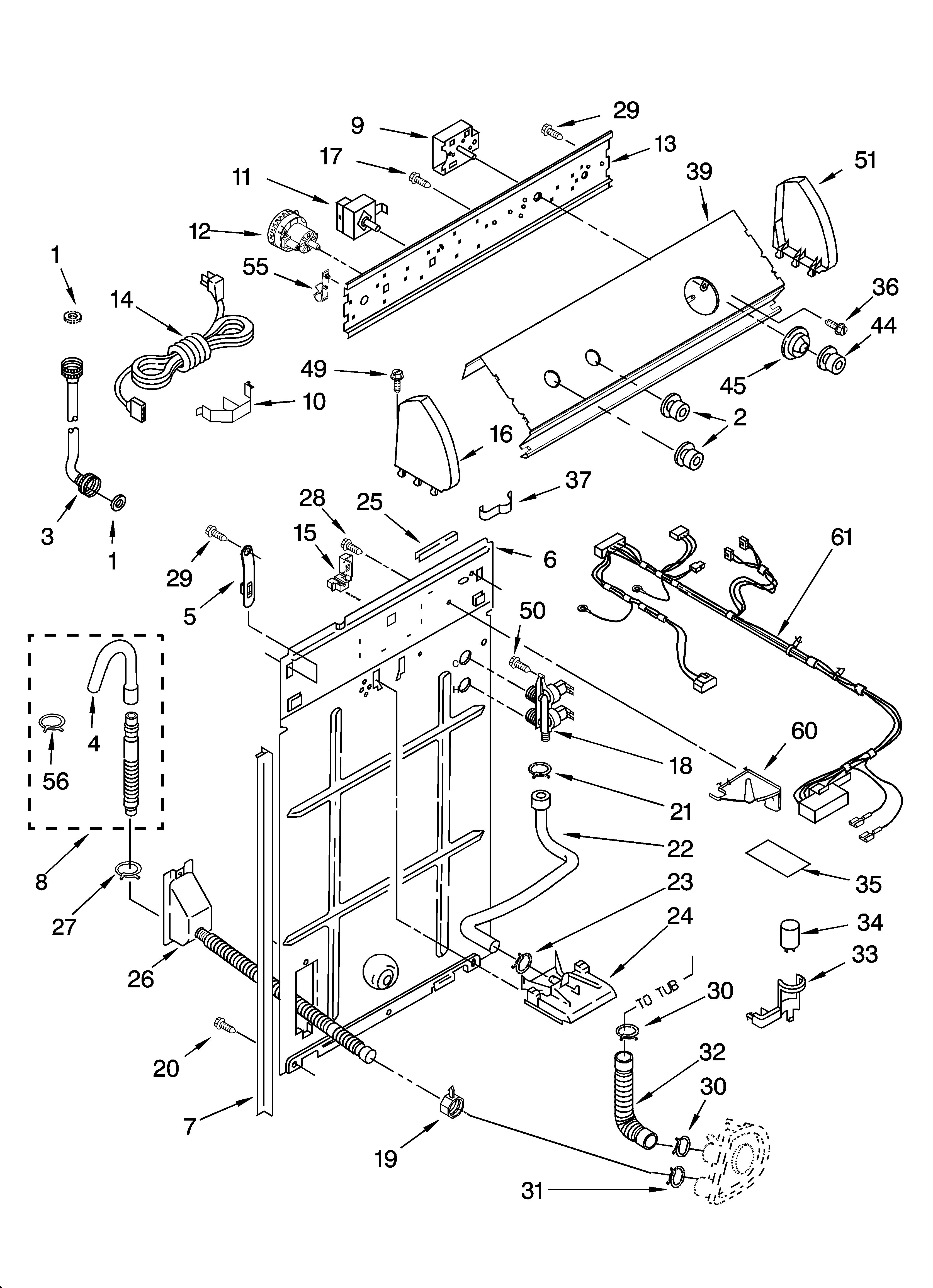 Controls and rear panel parts