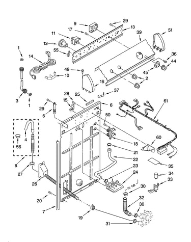 Controls and rear panel parts