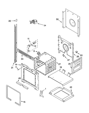 Upper oven parts