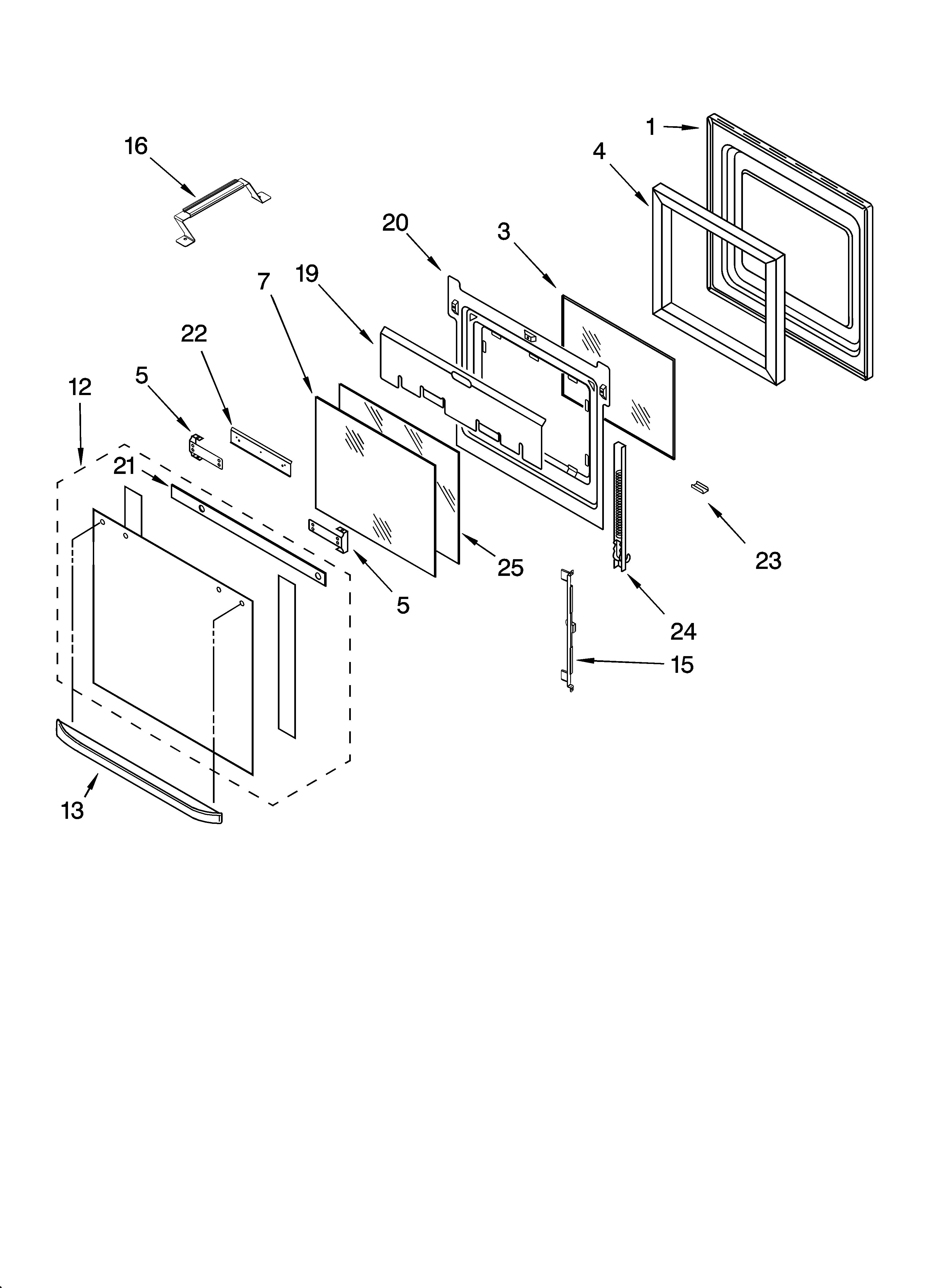 Oven door parts