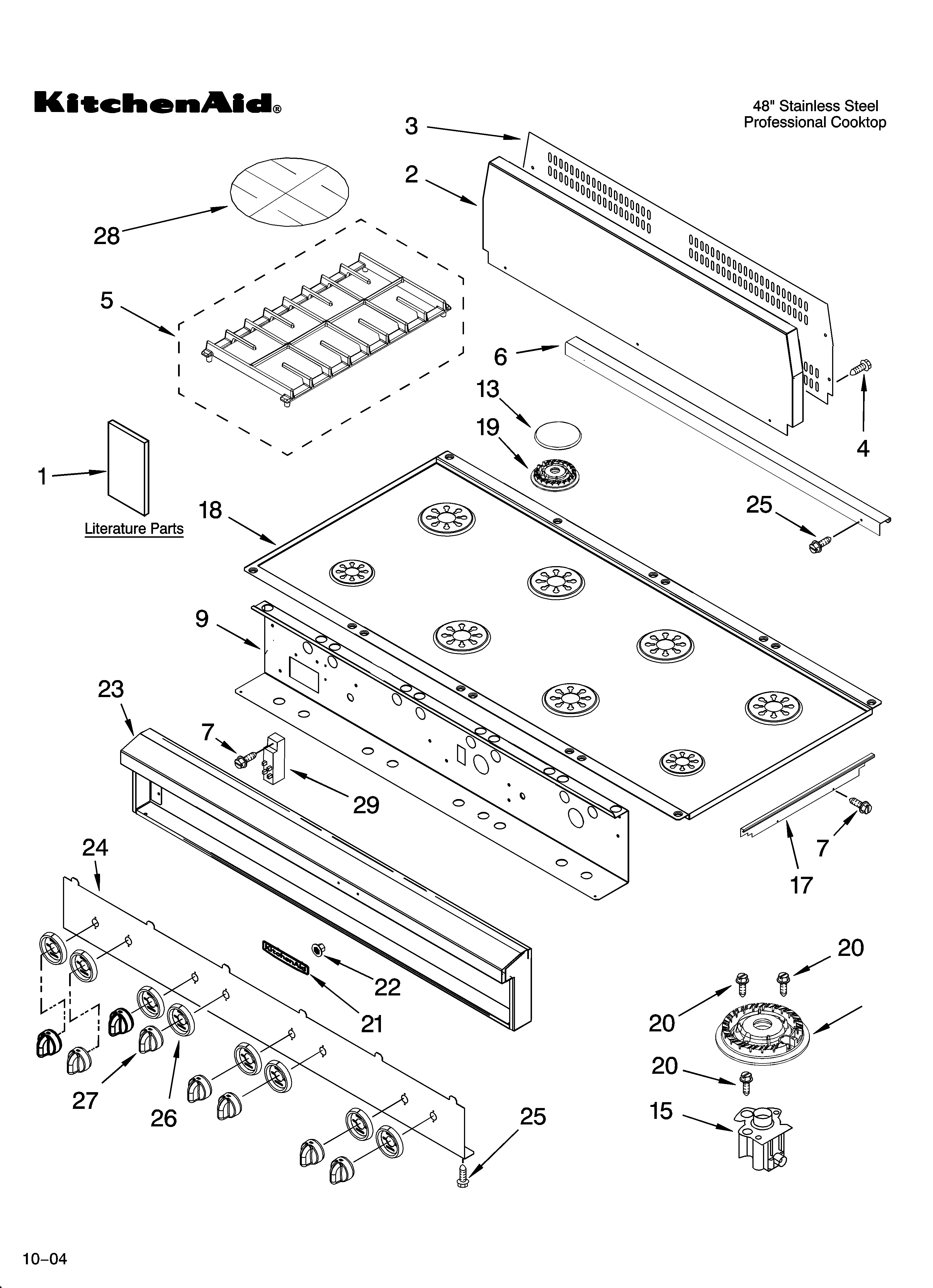 COOKTOP, BURNER AND GRATE PARTS