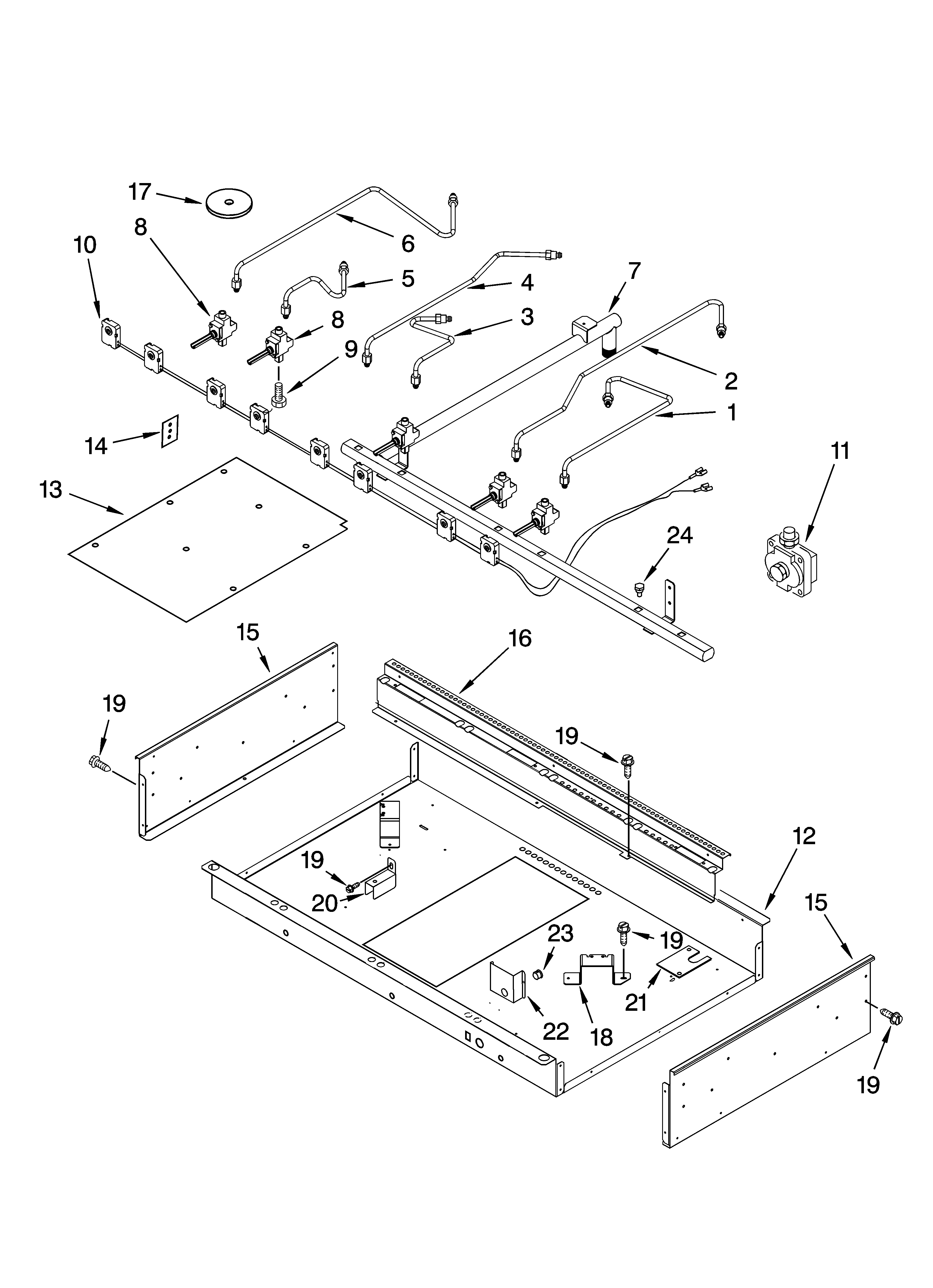 BURNER BOX, GAS VALVES, AND SWITCHES, OPTIONAL PARTS