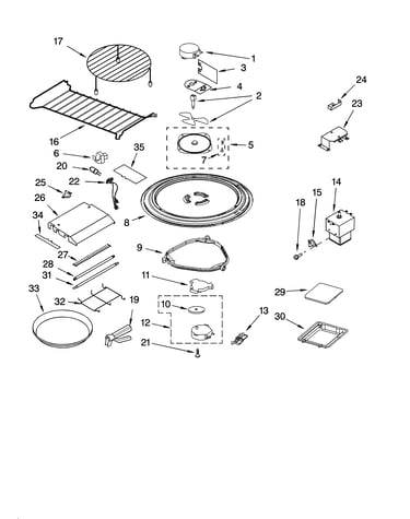 Magnetron and turntable parts
