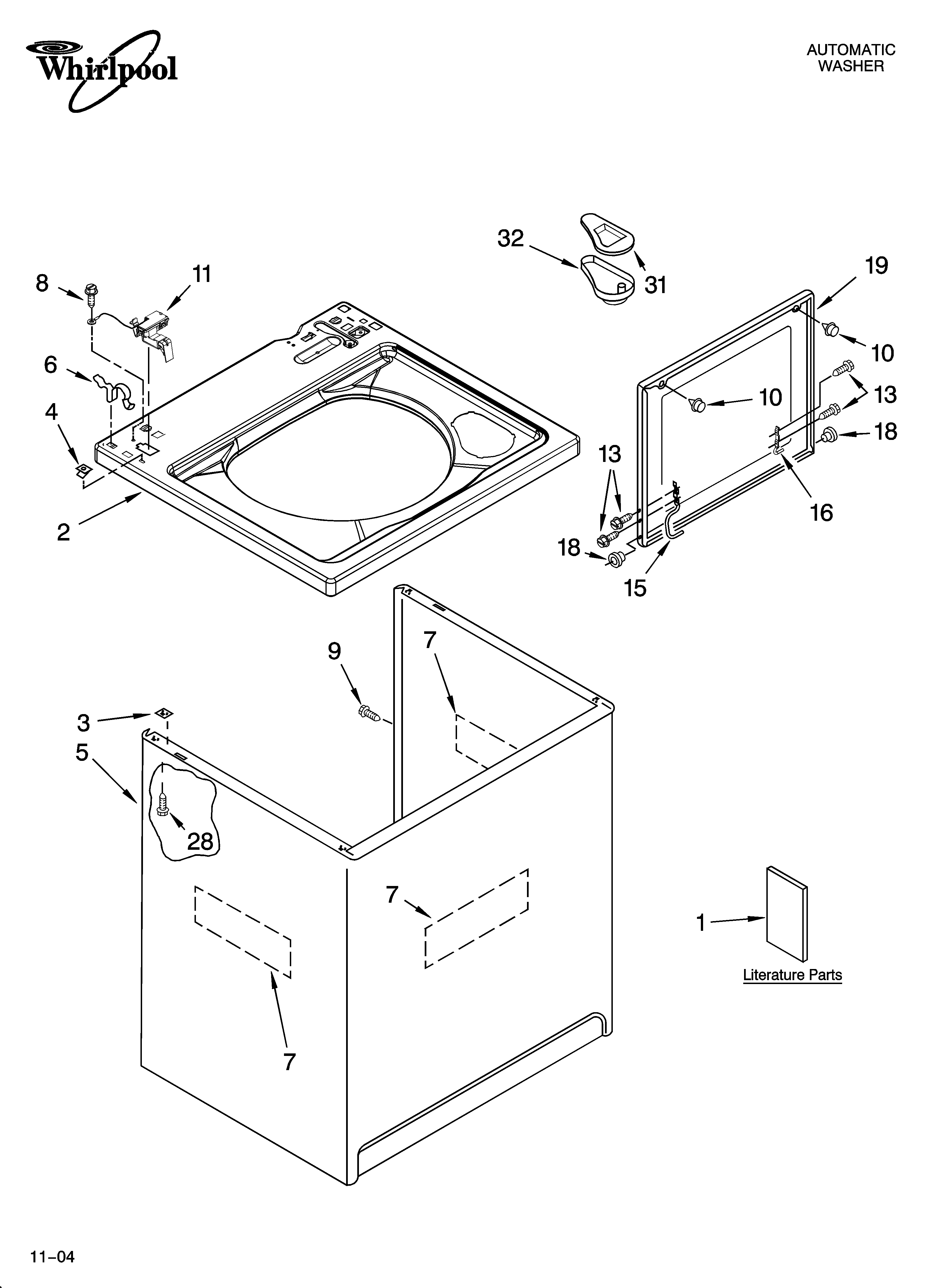 TOP AND CABINET PARTS