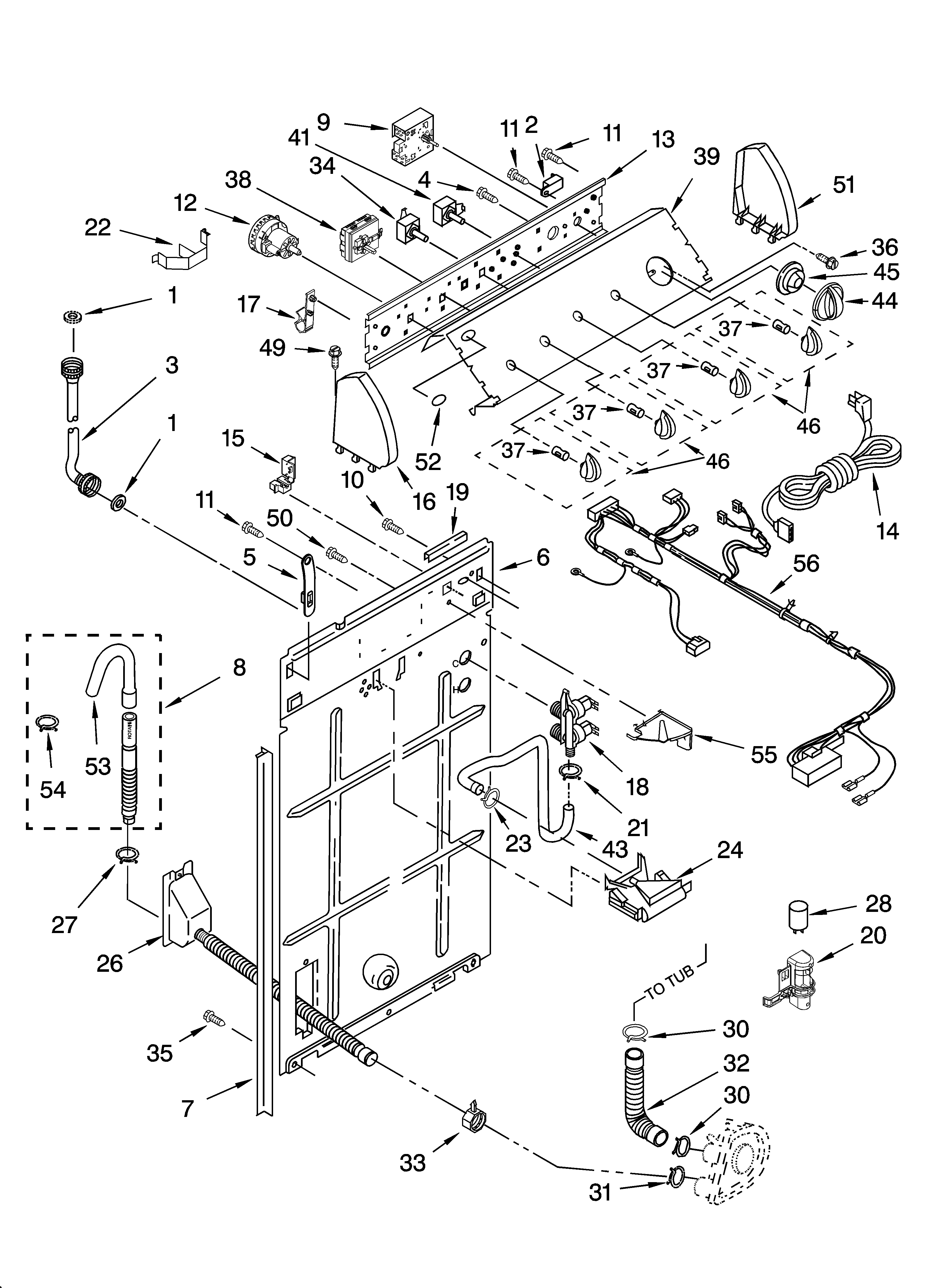 Controls and rear panel parts
