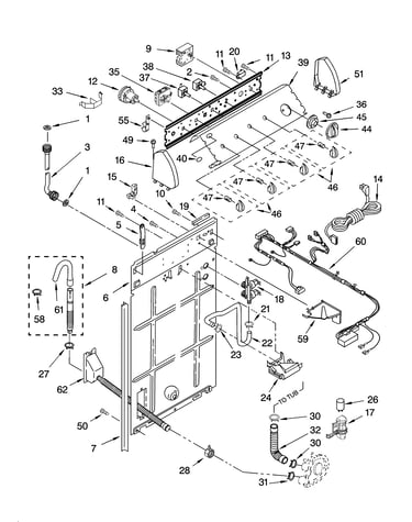 Controls and rear panel parts