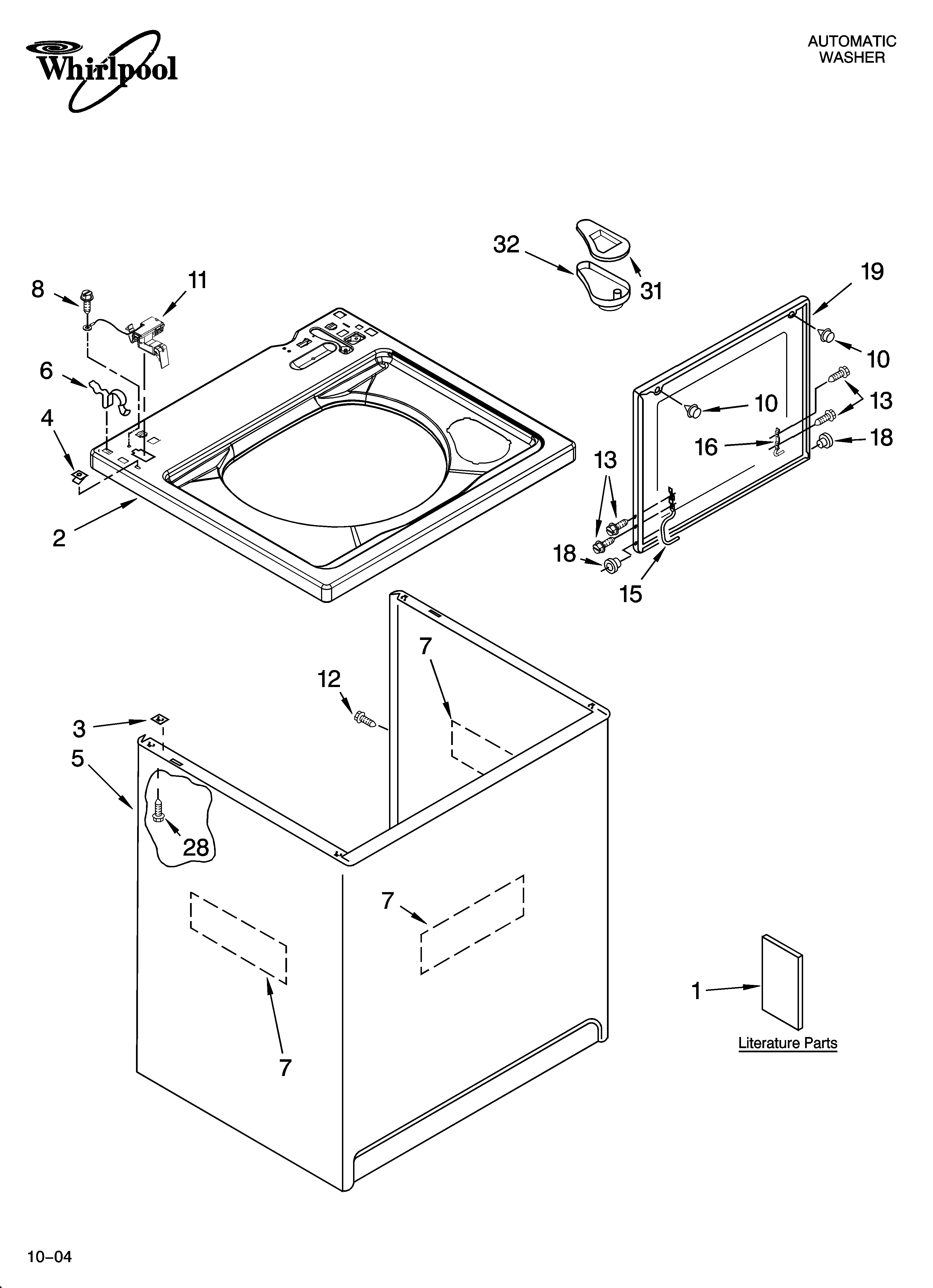 Top and cabinet parts