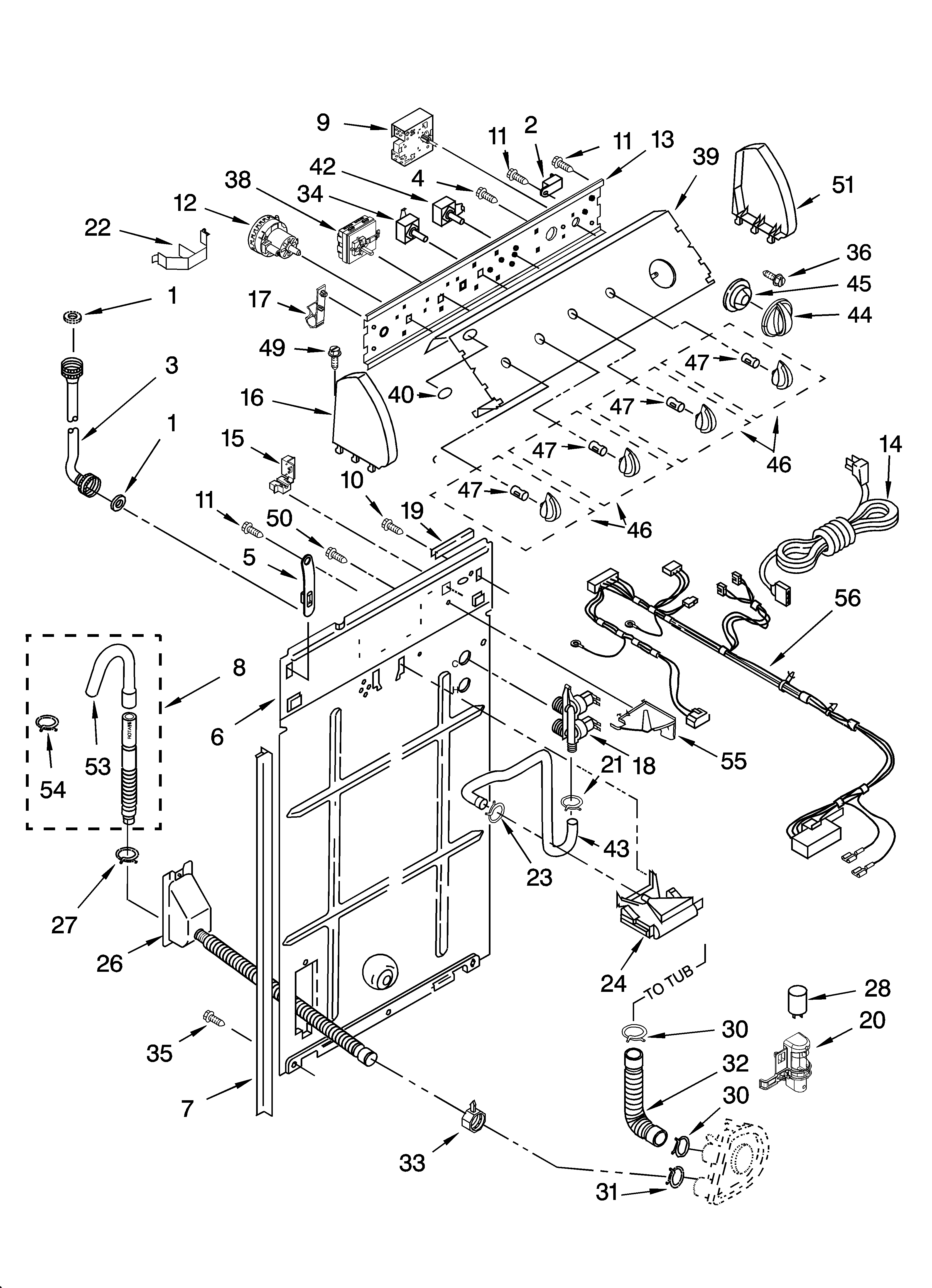 Controls and rear panel parts