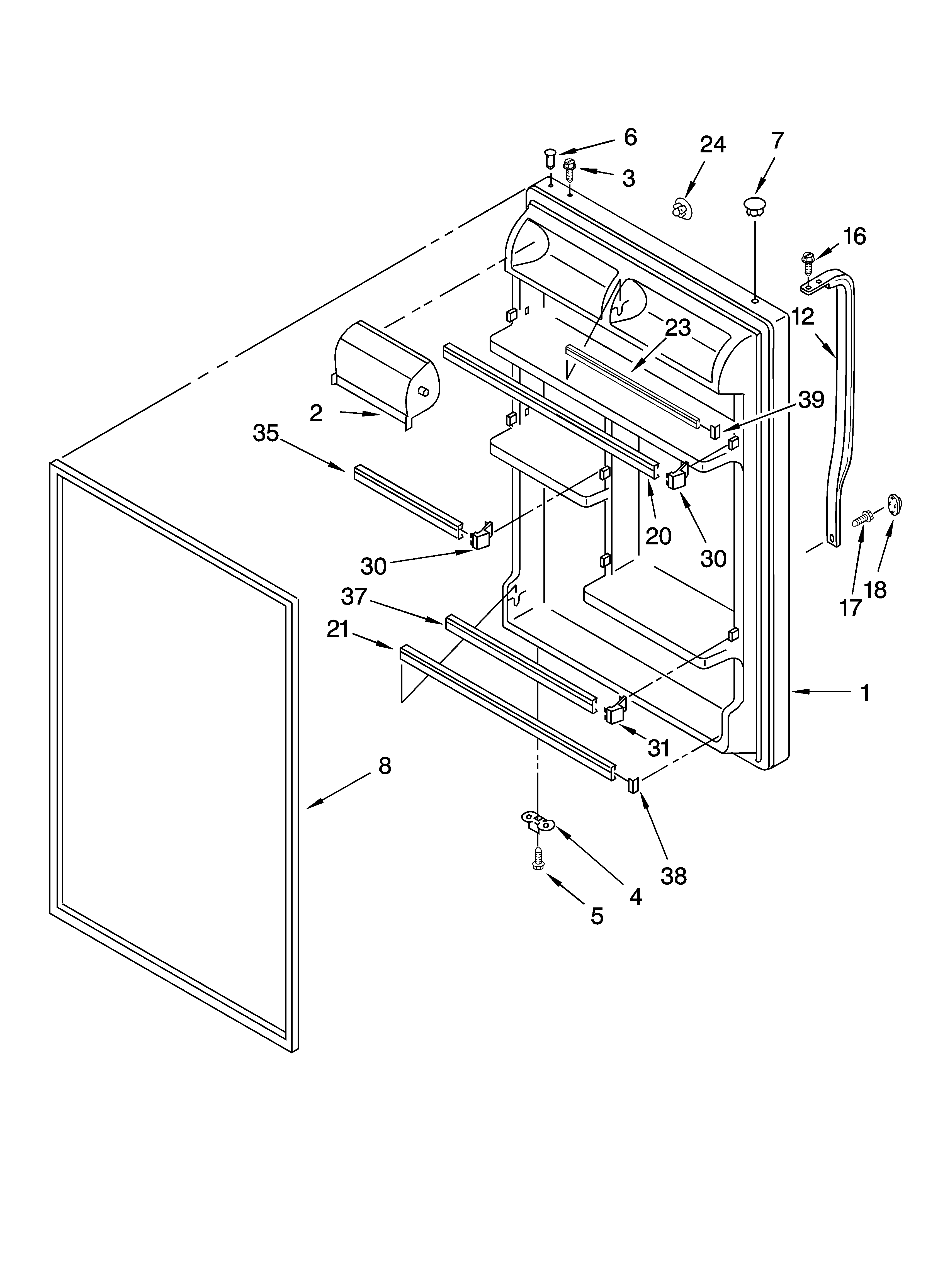 Refrigerator door parts