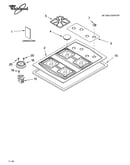 Cooktop, burner and grate parts
