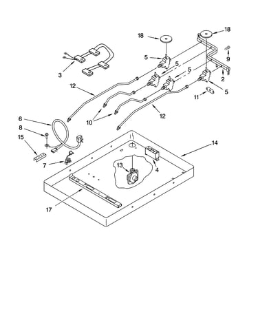 Burner box, gas valves, and switches