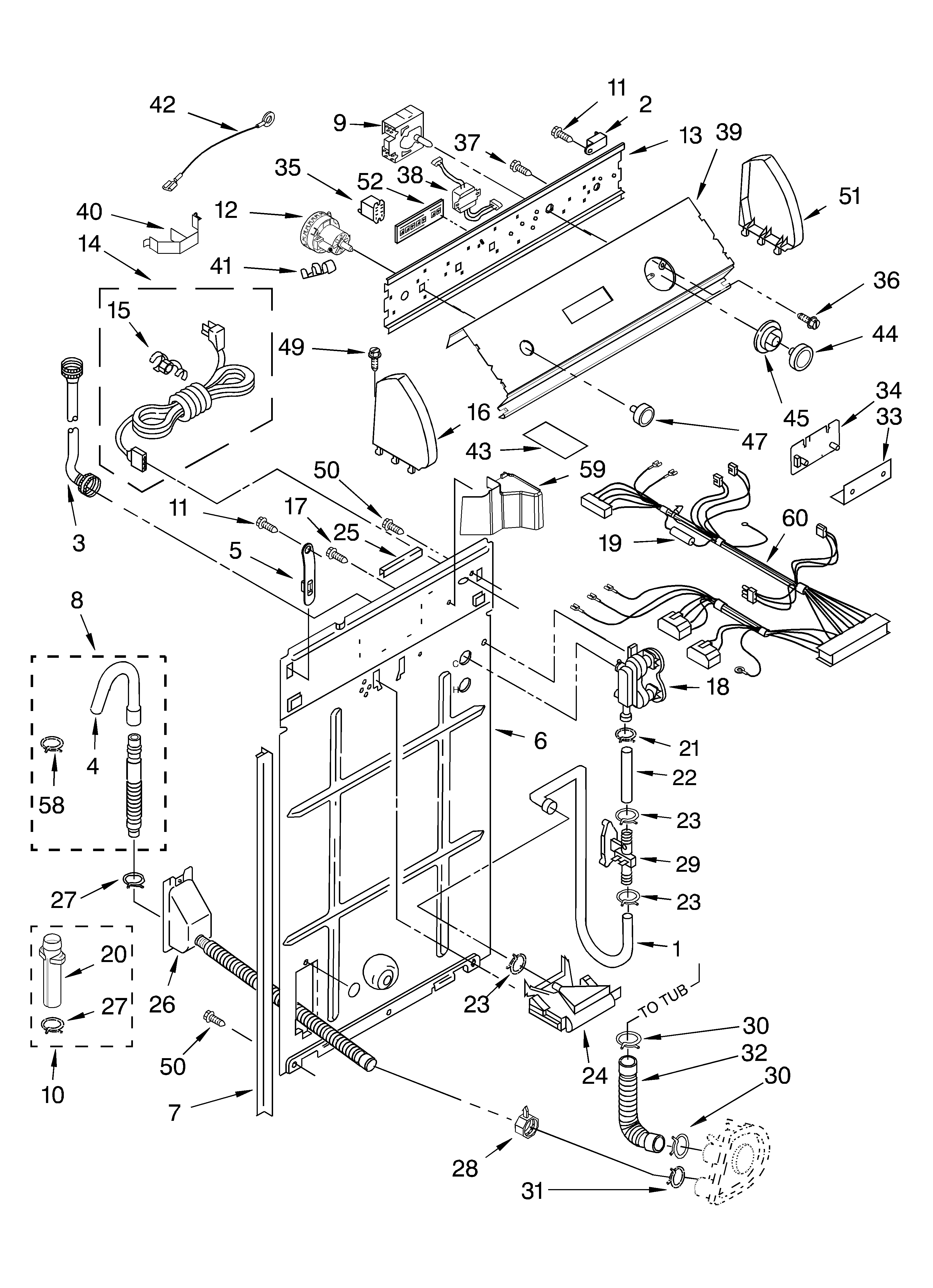 Controls and rear panel parts