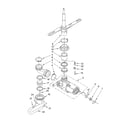 Whirlpool DU840SWLQ0 pump and spray arm parts diagram