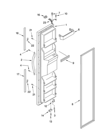 Freezer door parts