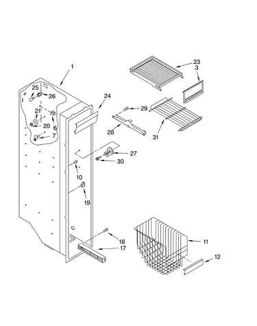 Freezer liner parts