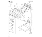 Whirlpool GEQ8821LW1 top and console parts diagram
