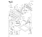 Whirlpool GGQ8811LW1 top and console parts diagram