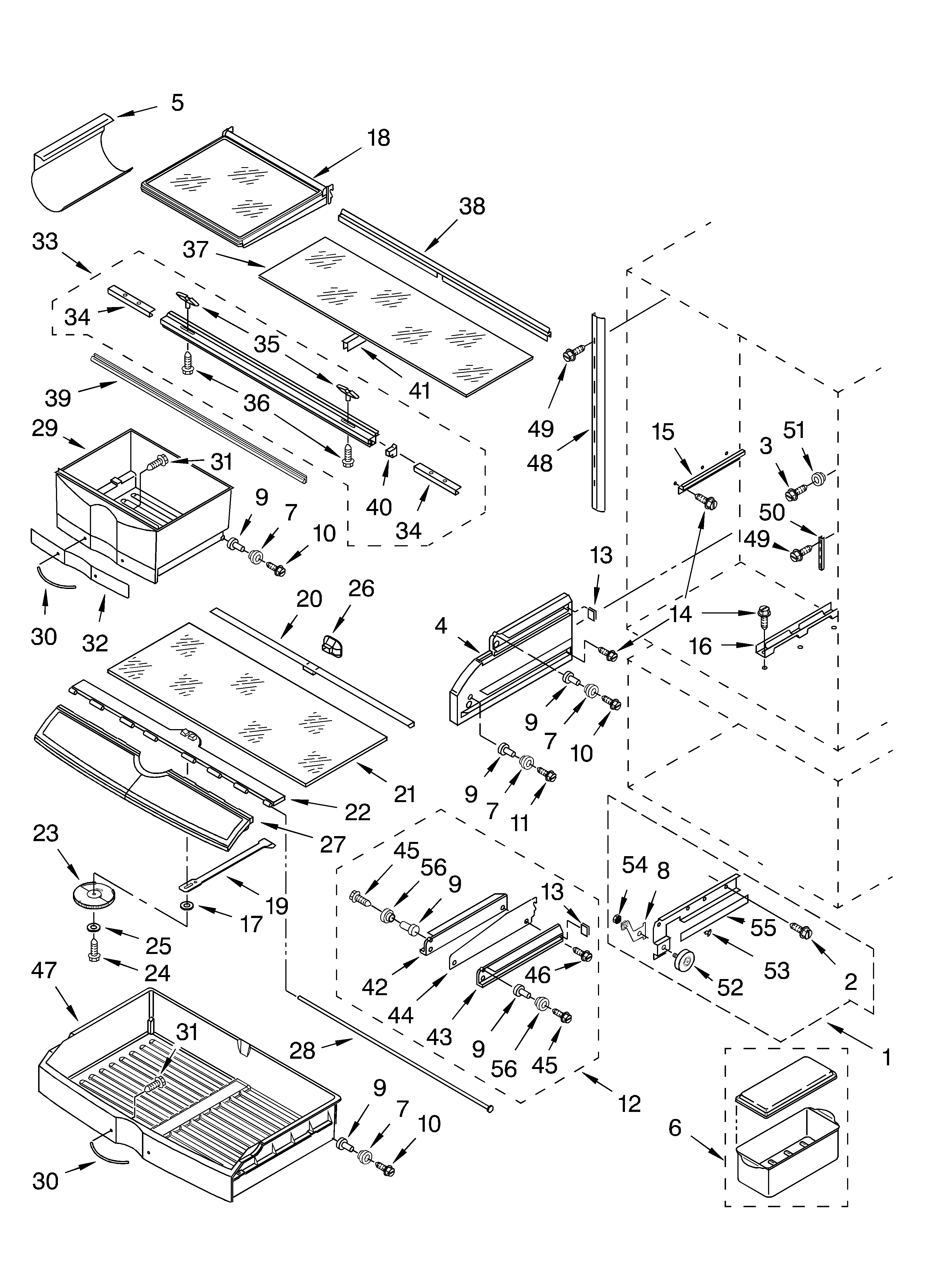 Refrigerator shelf parts