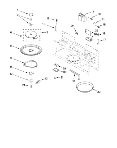 Magnetron and turntable parts