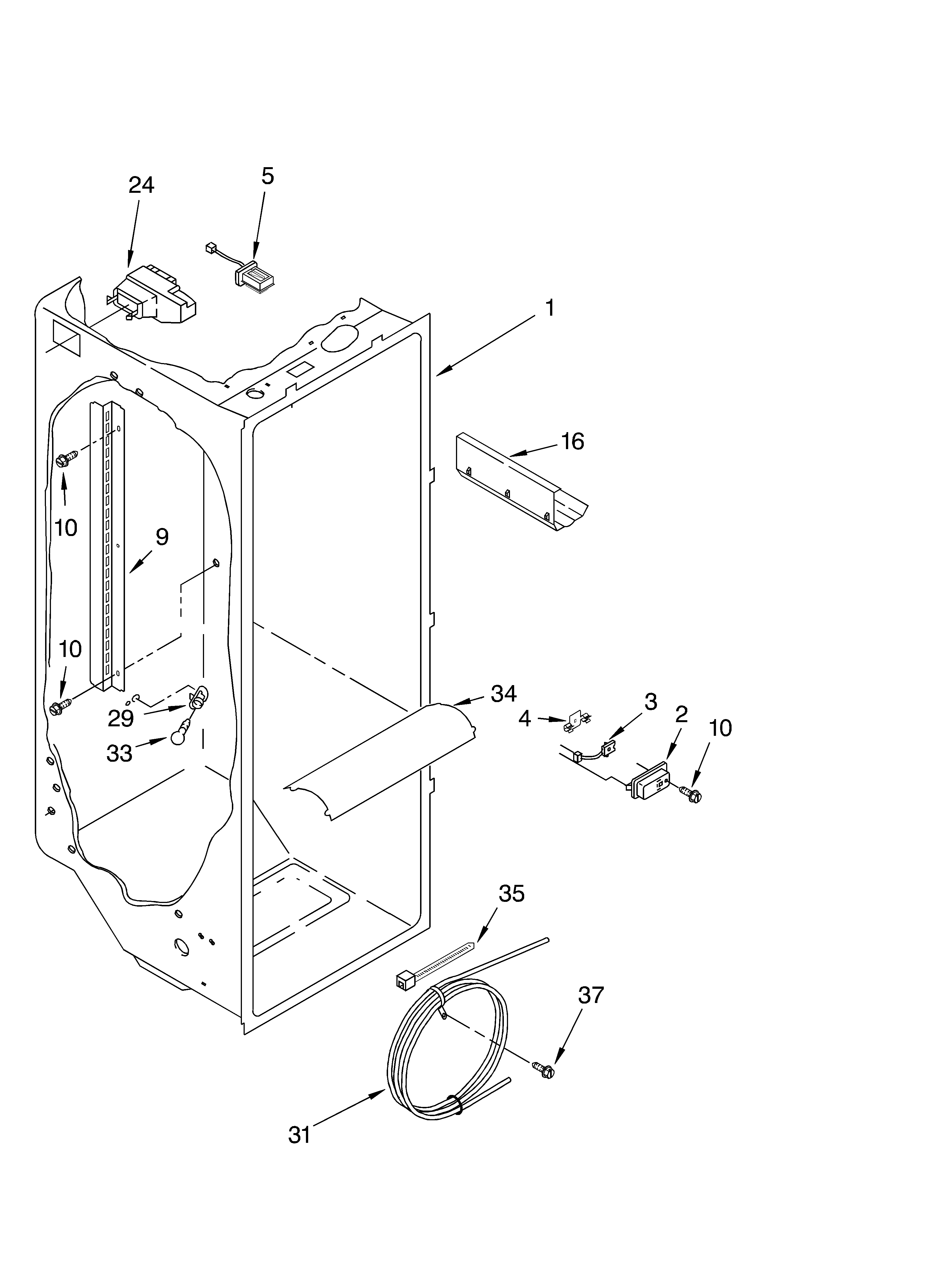 Refrigerator liner parts