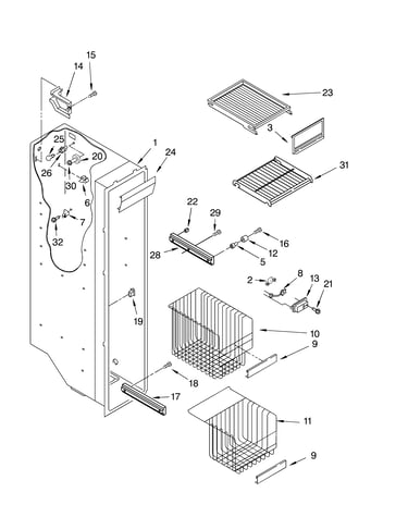 Freezer liner parts