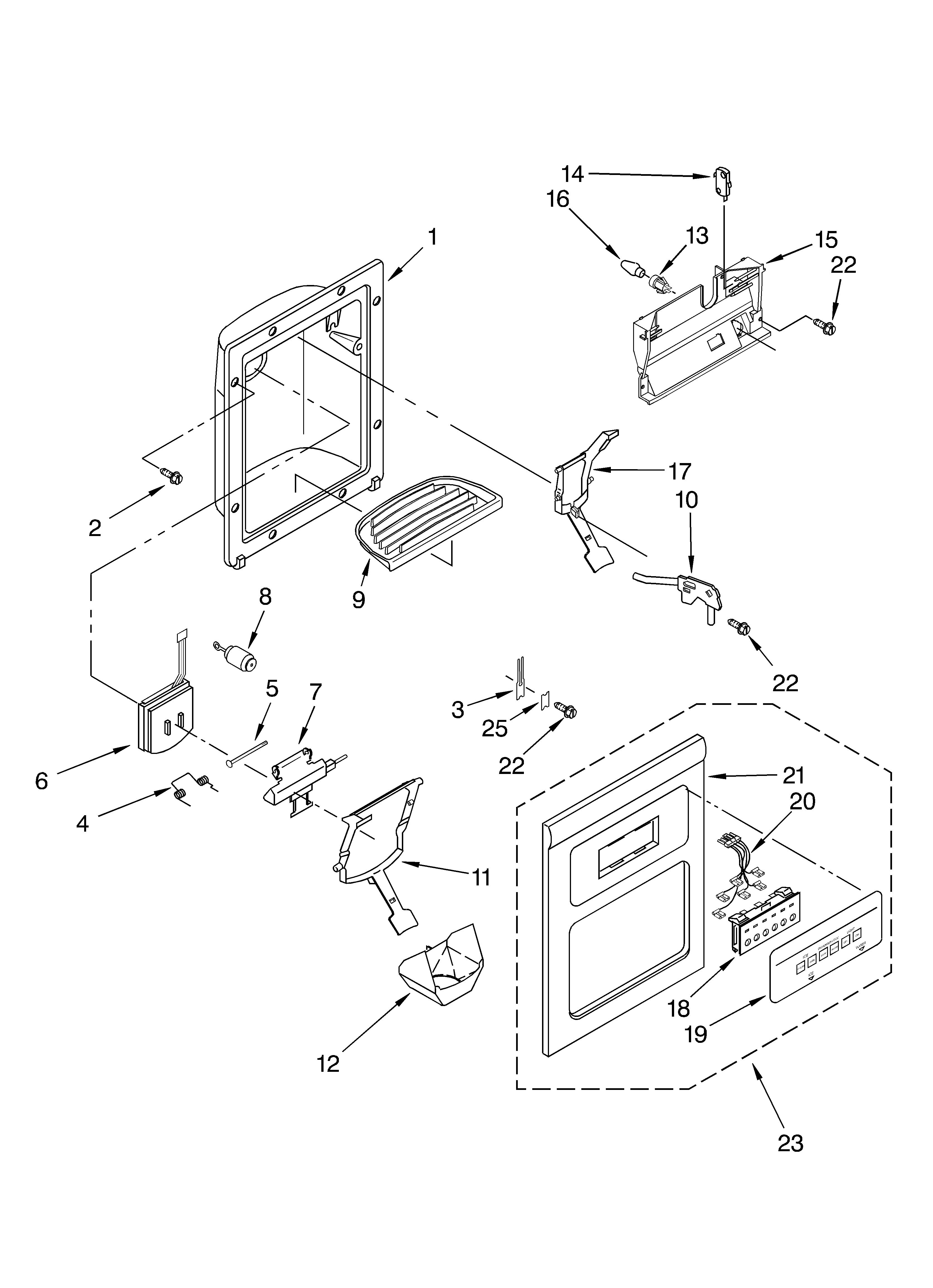 Dispenser front parts