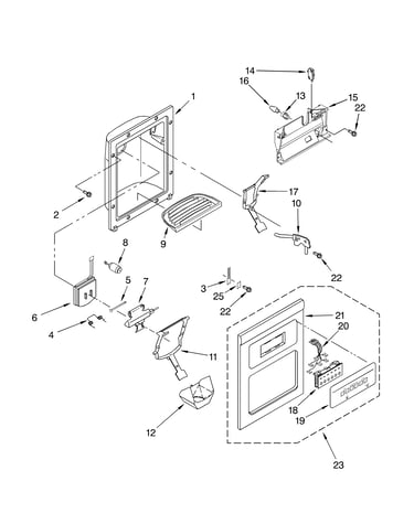 Dispenser front parts