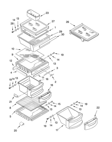 Refrigerator shelf parts