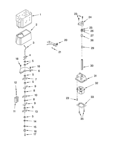 Motor and ice container parts