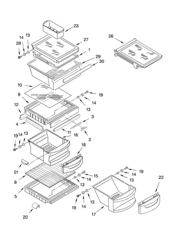 Refrigerator shelf parts