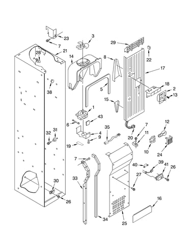Freezer liner and air flow parts