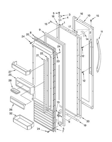 Refrigerator door parts