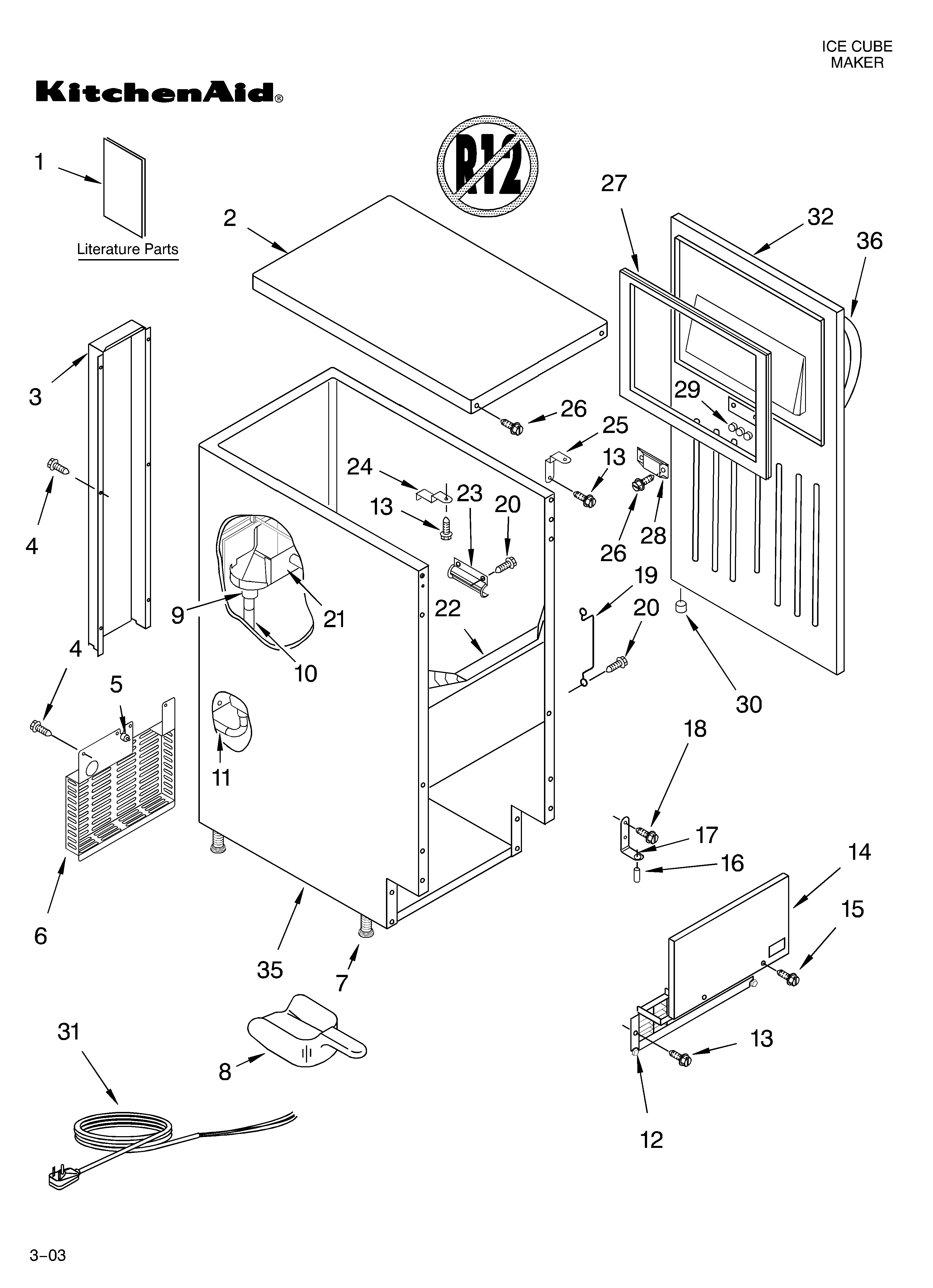 Cabinet liner and door parts