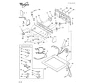 Whirlpool LGQ8611LW1 top and console parts diagram