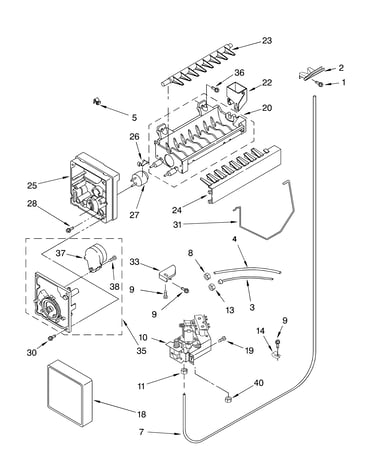 Icemaker parts, parts not illustrated