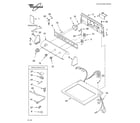 Whirlpool 3RLER5437KQ1 top and console parts diagram