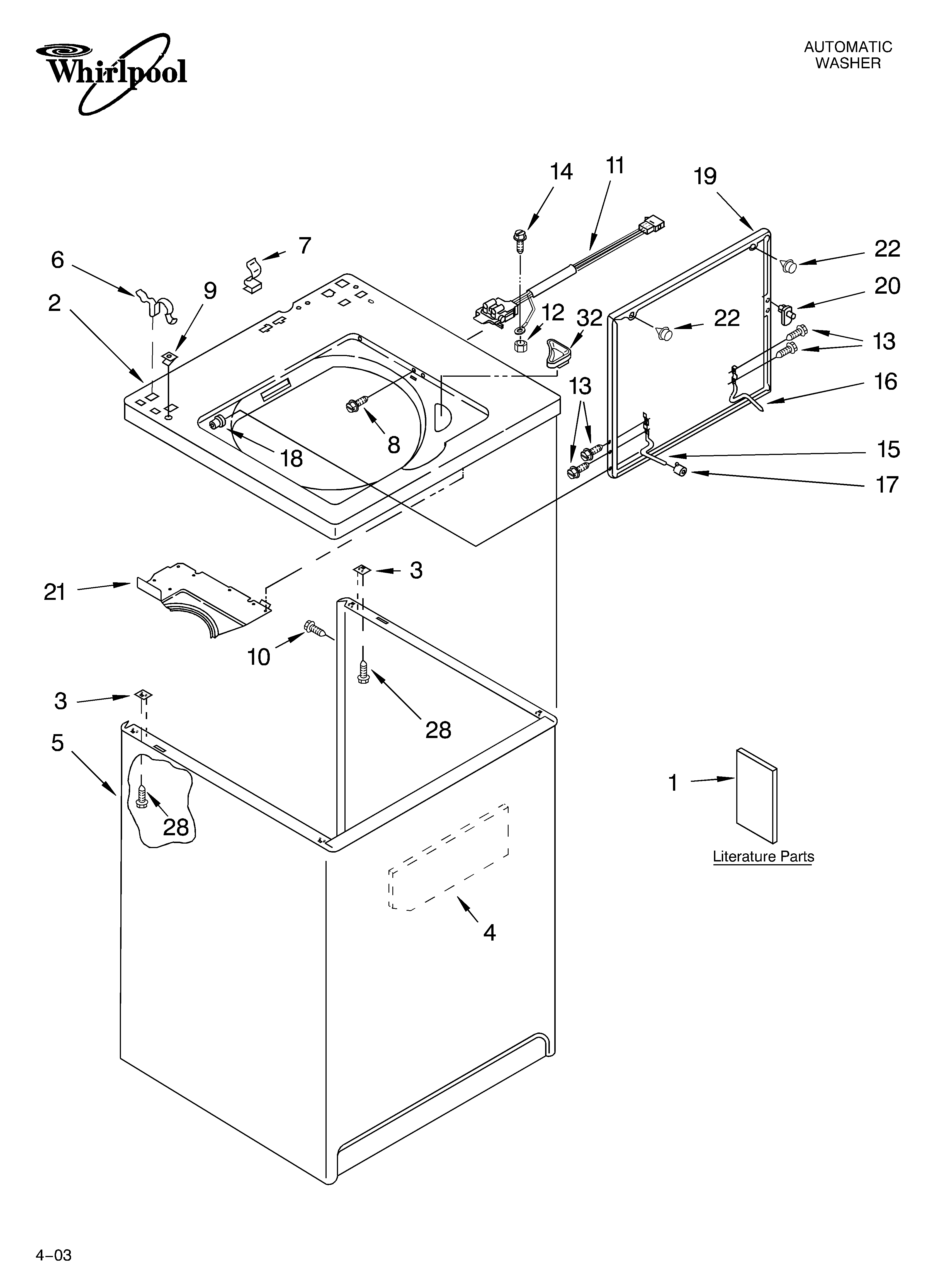 TOP AND CABINET PARTS