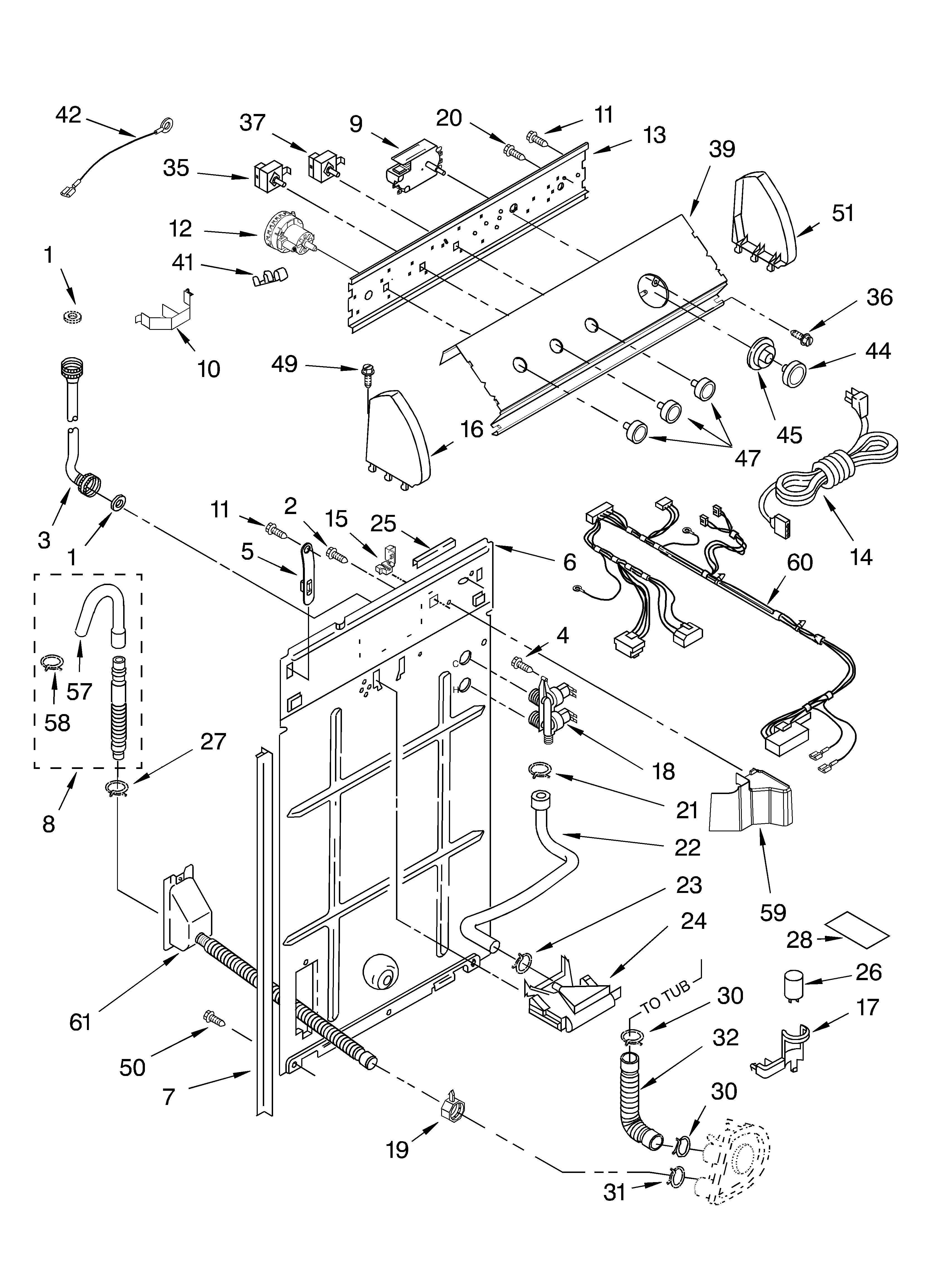 Controls and rear panel parts