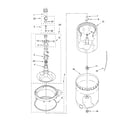 Whirlpool 7MLSQ8000JQ5 agitator, basket and tub parts diagram