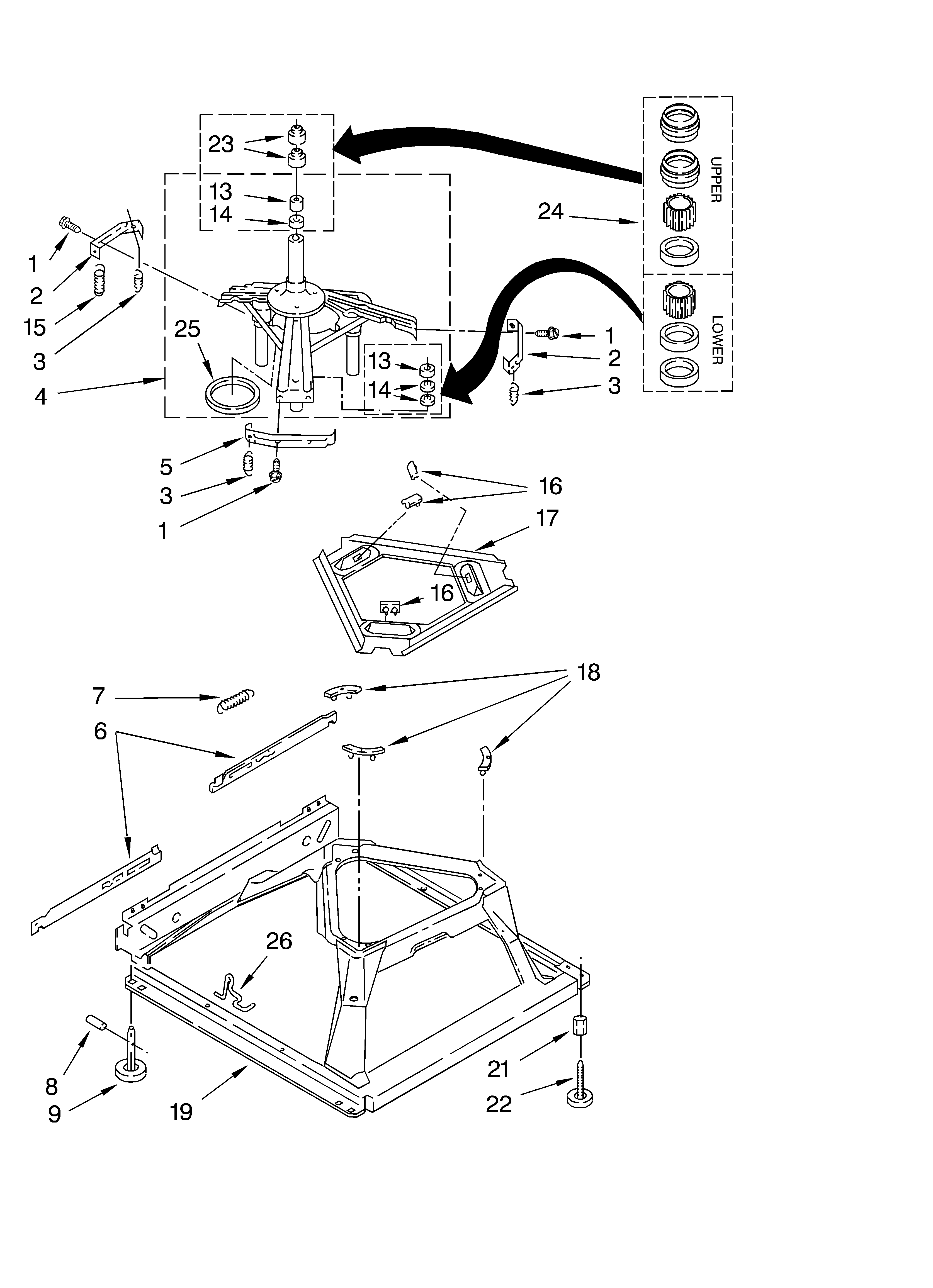 Machine base parts