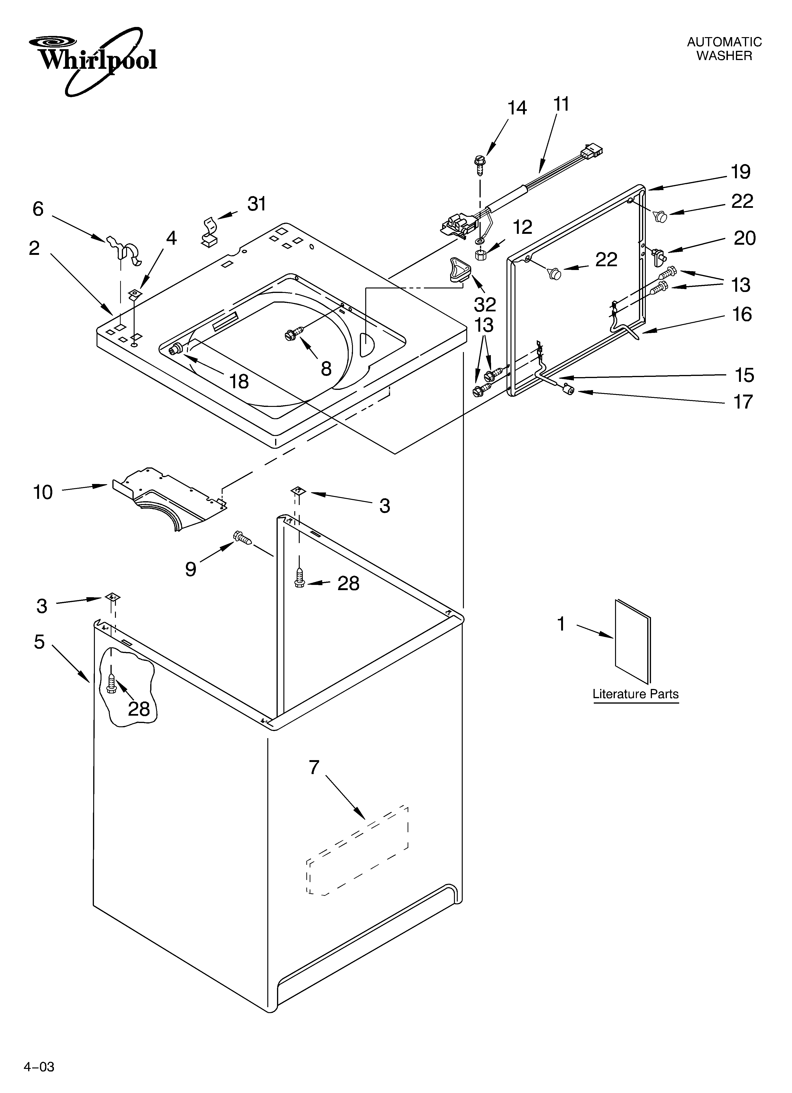 Top and cabinet parts