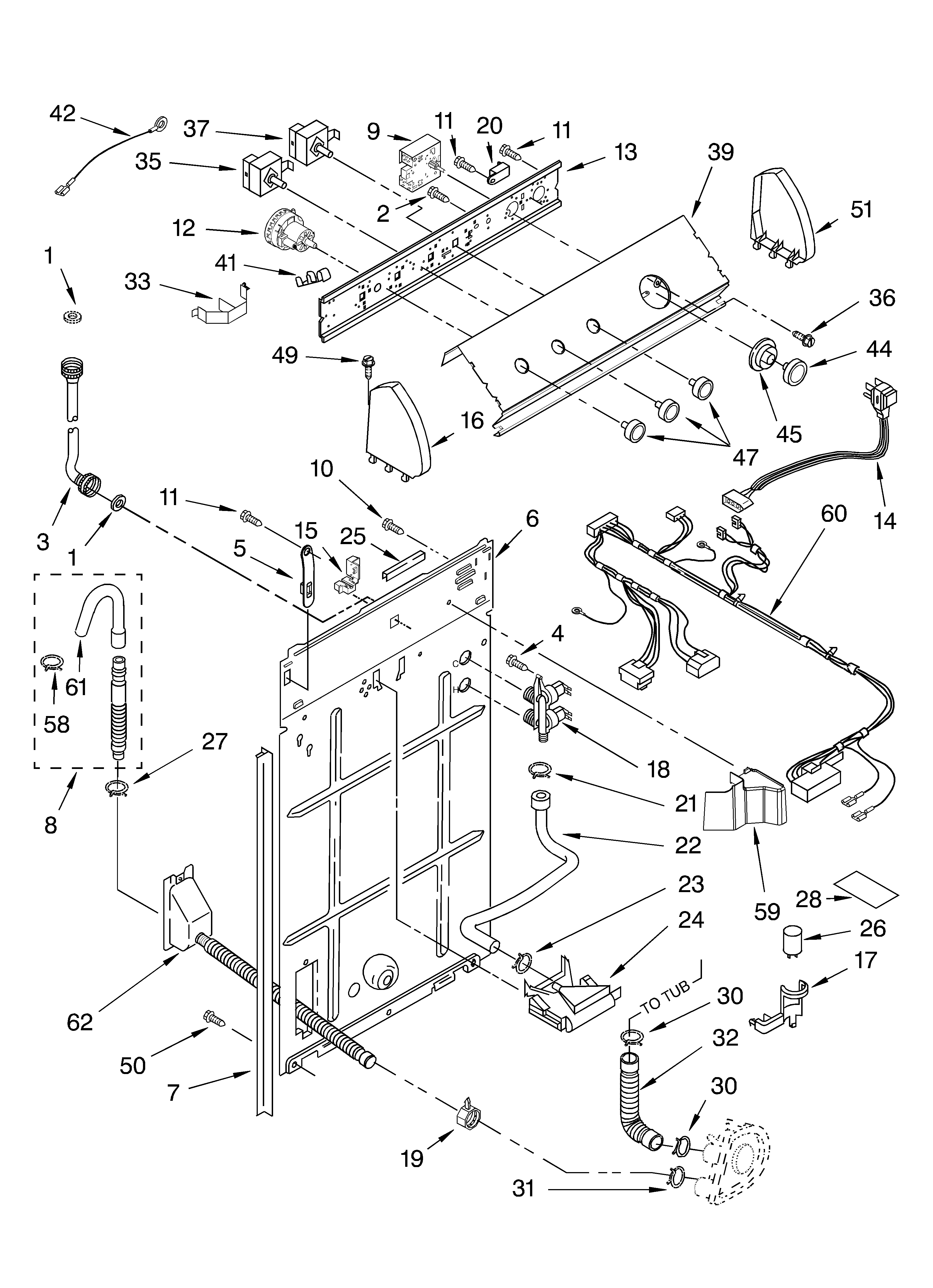 Controls and rear panel parts