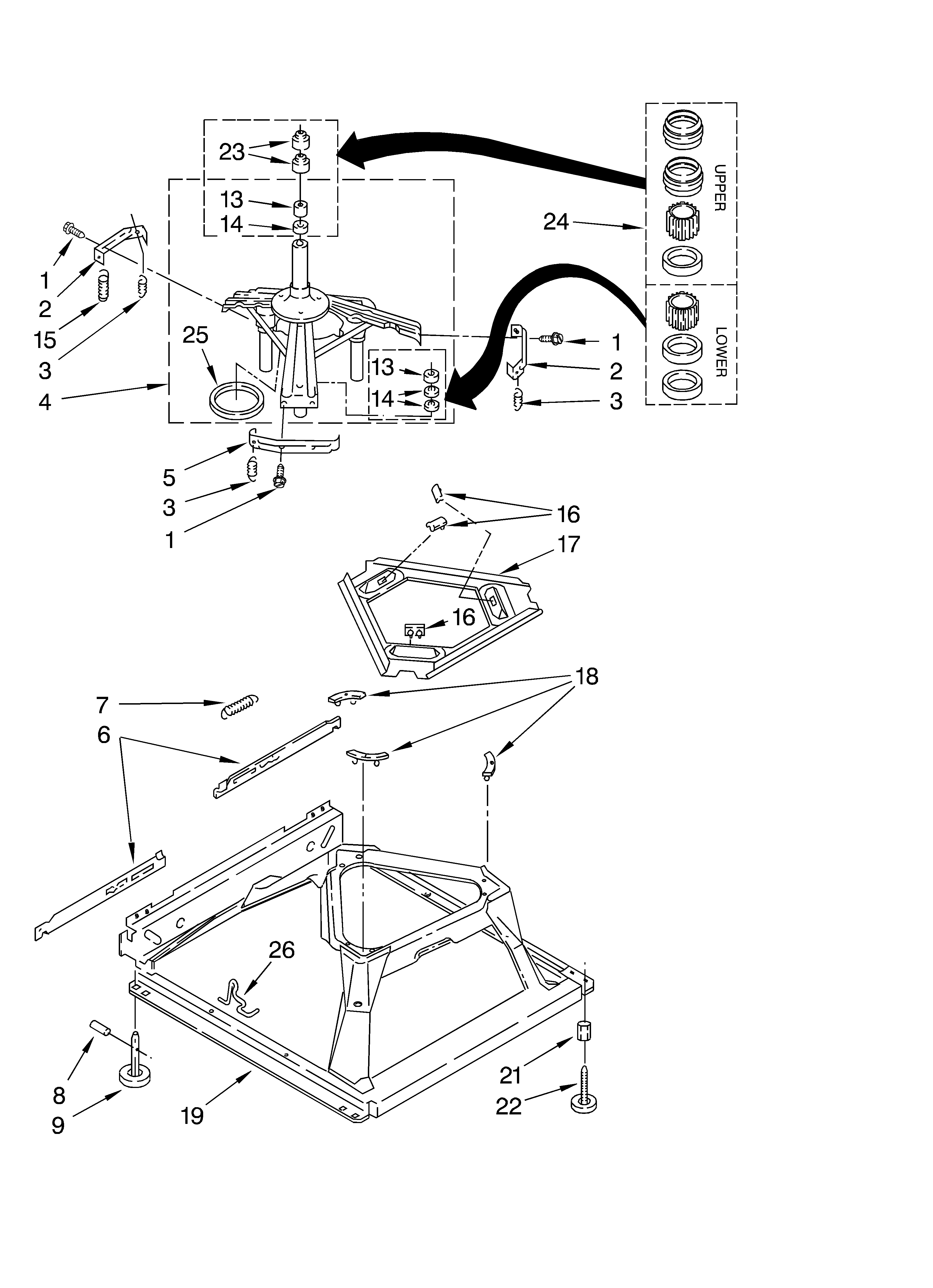 Machine base parts