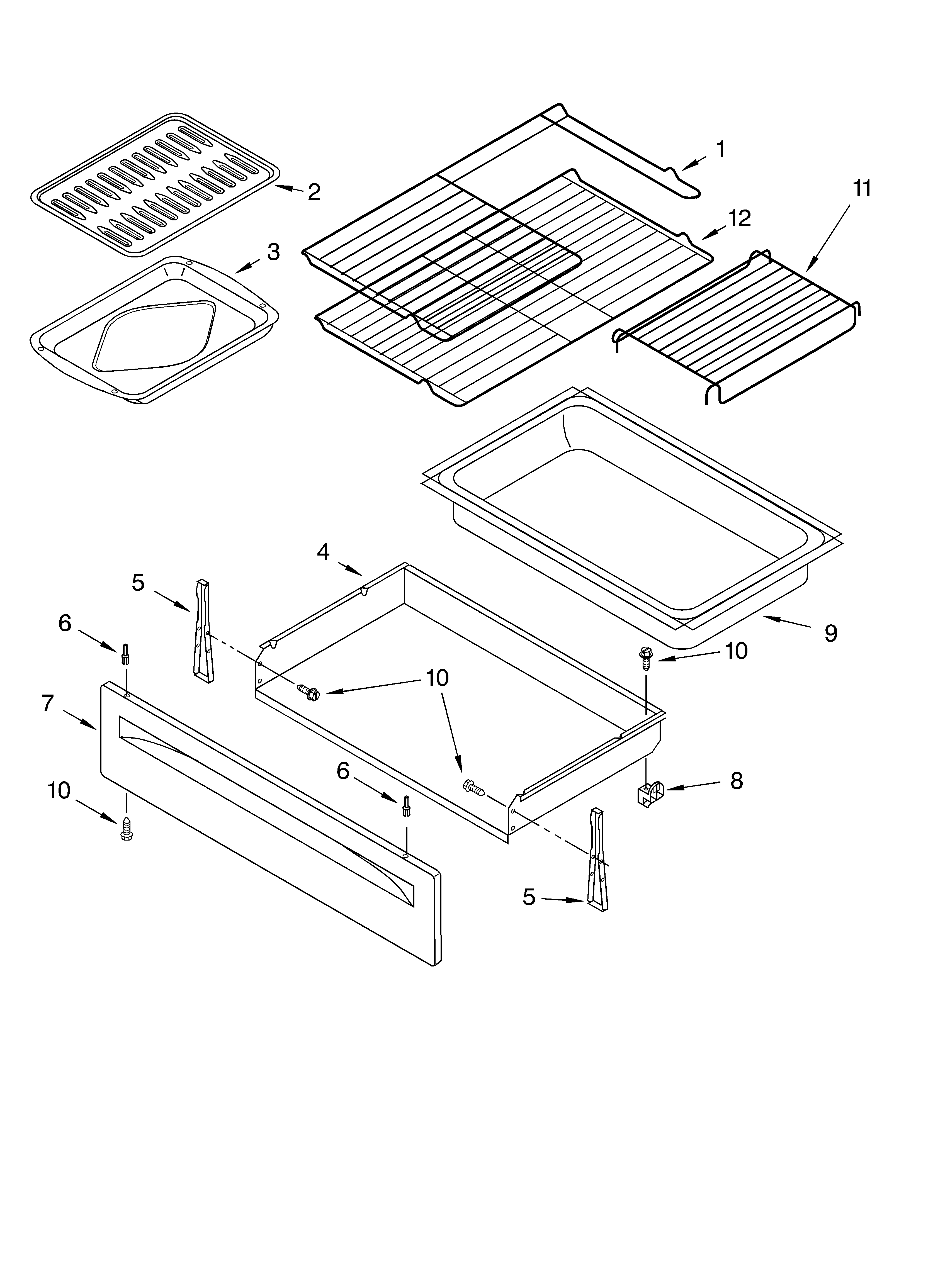 Drawer & broiler parts